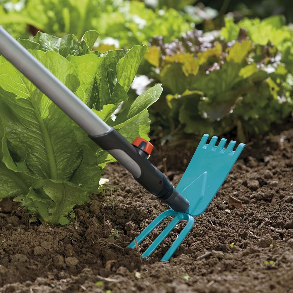 Đầu cuốc và cào đất Gardena