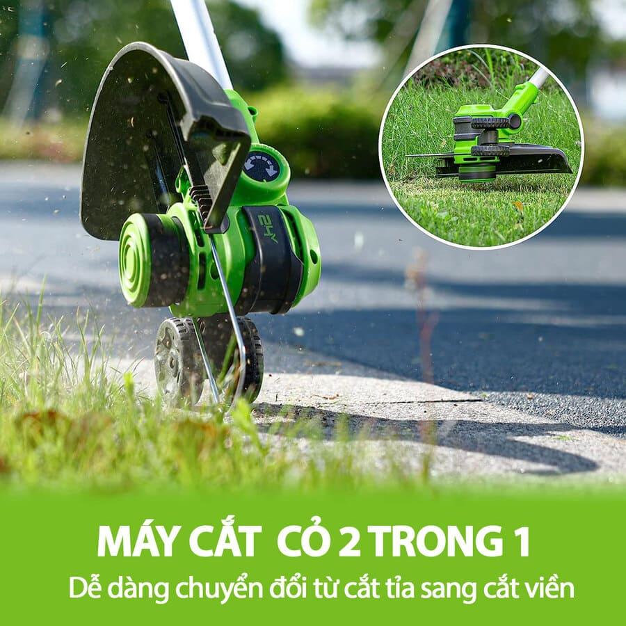 Máy Cắt Cỏ 2 trong 1 dùng Pin Greenworks 24V (30cm)- G24LT30MK2 (10)