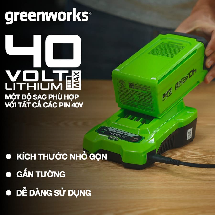 Bộ sạc Pin Greenworks 40V-2A - G40C (4)