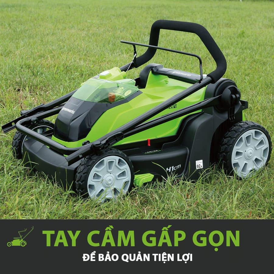 Combo Máy cắt cỏ đẩy tay dùng Pin Greenworks 40V 41cm kèm Pin 4AH và bộ sạc - G40LM41K4 (25)